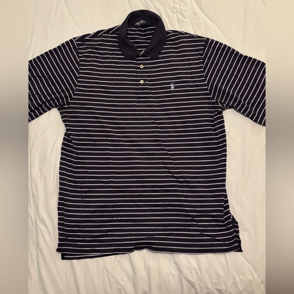 Polo Golf - Navy and Light Blue Stripe Pima Cotton